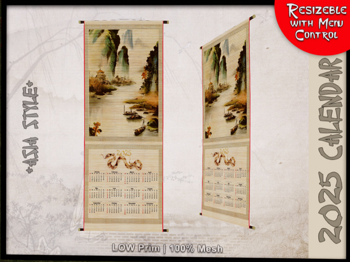 *ASIA STYLE* Calendar 2025 Landscape