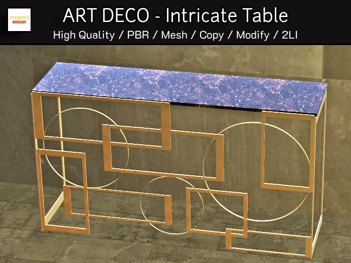 Second Life Marketplace - ART DECO - Intricate Table