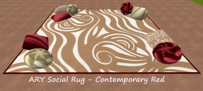 Ary Social Rug - Contemporary Red