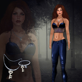 *Lurve* Corsetted Leather Set- BLUE