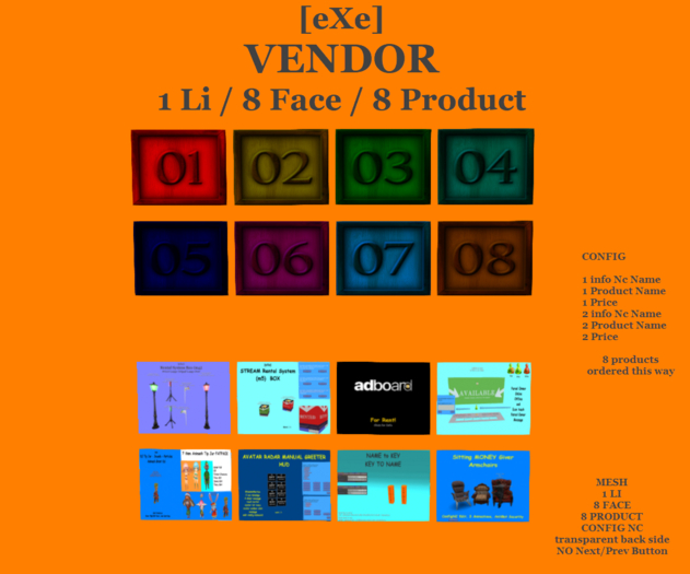 [eXe] VENDOR Panel 1 Li / 8 Face / 8 Product board