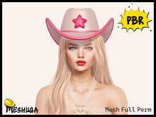 Meshuga PBR Kawaii Cowboy / Cowgirl Hat FULL PERM MESH