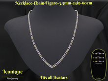 Necklace-Chain-Figaro-3.5mm-24in-60cm-Jewelry Box