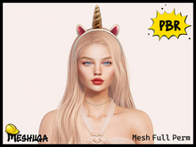 Meshuga PBR Kawaii Cute Unicorn Headband FULL PERM MESH
