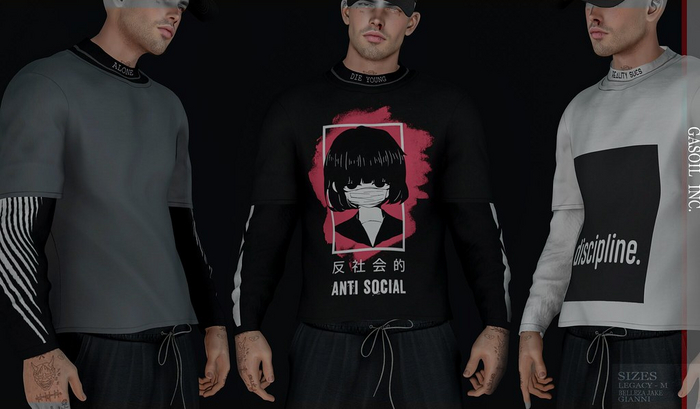 [GL - inc.] - Calvin T-shirt with sleeves FatPack