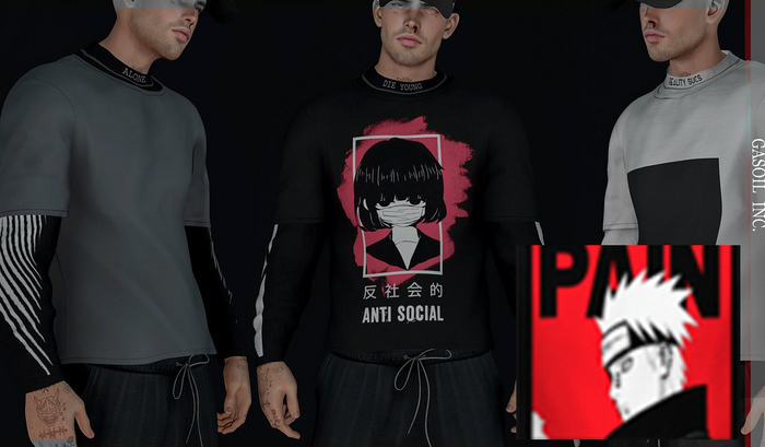 [GL - inc.] - Calvin T-shirt with sleeves Pain