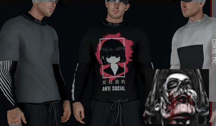 [GL - inc.] - Calvin T-shirt with sleeves Girl Skull