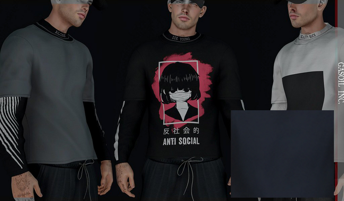 [GL - inc.] - Calvin T-shirt with sleeves Blue