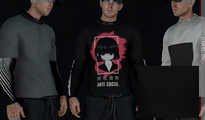 [GL - inc.] - Calvin T-shirt with sleeves Black