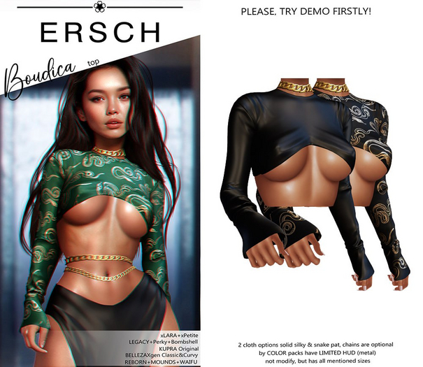 ERSCH - Boudica top -black-