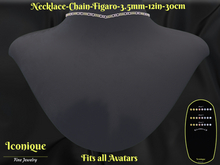 Necklace-Chain-Figaro-3.5mm-12in-30cm-Jewelry Box