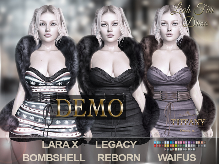 ::TD:: Leah Fur Dress [Mesh] DEMO + Lara X