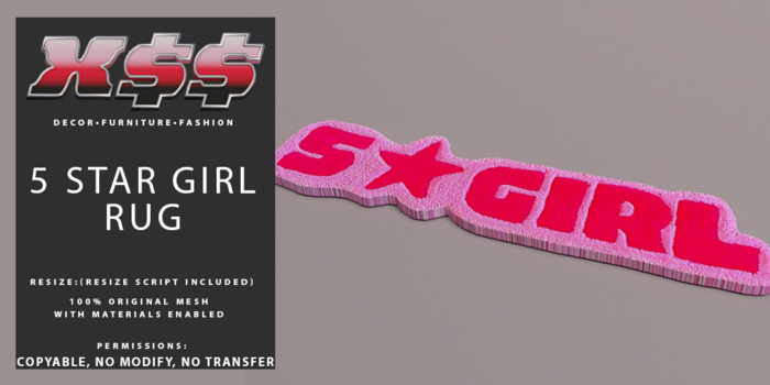 (X$$) - 5Star Girl Rugs (BOXED)