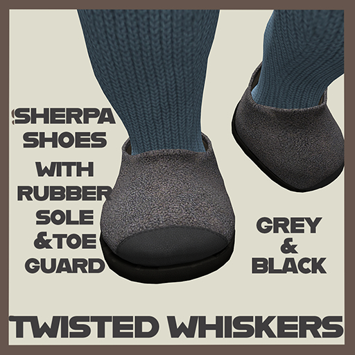 *TW* SHERPA SHOES WITH RUBBER SOLE AND TOE GUARD GREY