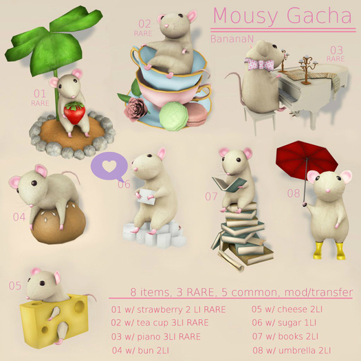 MOUSY w/ tea cup. BananaN RARE