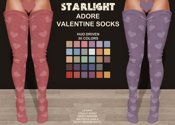 :: SA ::  Adore - Valentine Thigh Socks with HUD