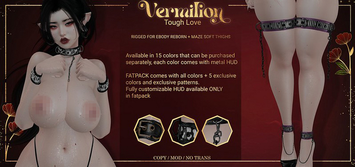- Vermilion - Tough Love - Dark Pink Cuffs 