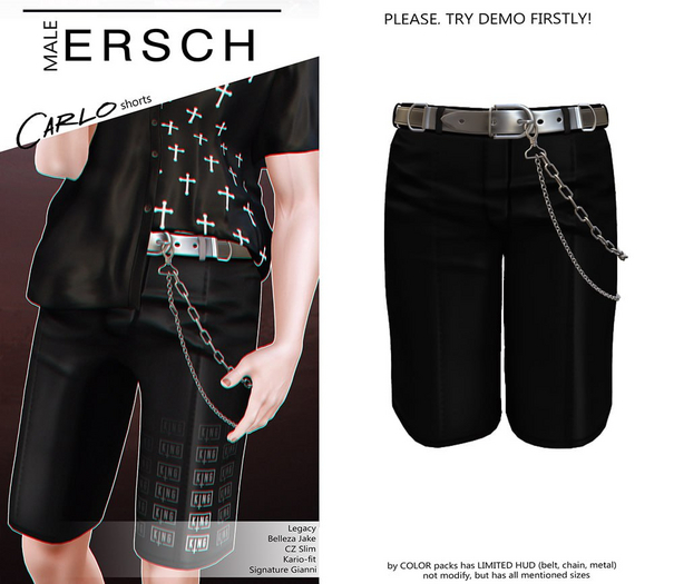 ERSCH - Carlo shorts -black-