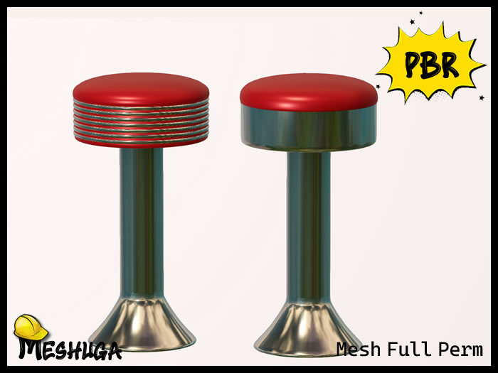 Meshuga PBR Retro Diner Bar Stools 1 FULL PERM MESH