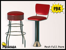 Meshuga PBR Retro Diner Bar Stools 2 FULL PERM MESH