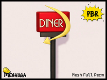 Meshuga PBR Retro Diner Sign FULL PERM MESH