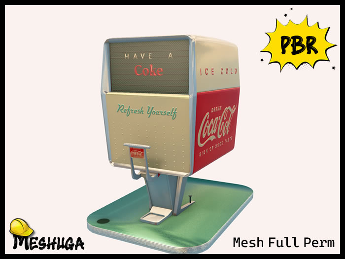 Meshuga PBR Retro Diner Soda Machine FULL PERM MESH 