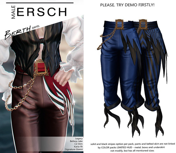 ERSCH - Berth pants -navy-