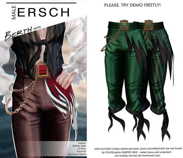 ERSCH - Berth pants -green-