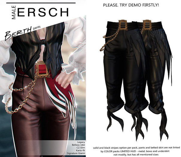 ERSCH - Berth pants -black-
