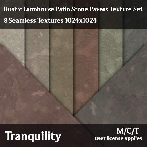 Tranquility - Rustic Farmhouse Patio Stone Pavers Texture Set