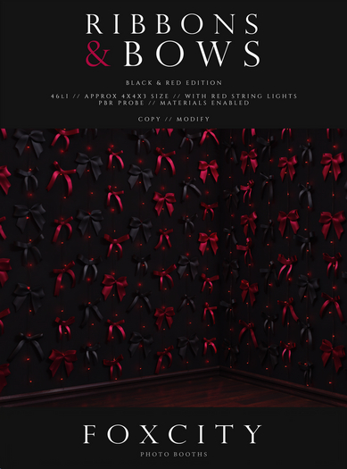 FOXCITY. Photo Booth - Ribbons & Bows (Black&Red)