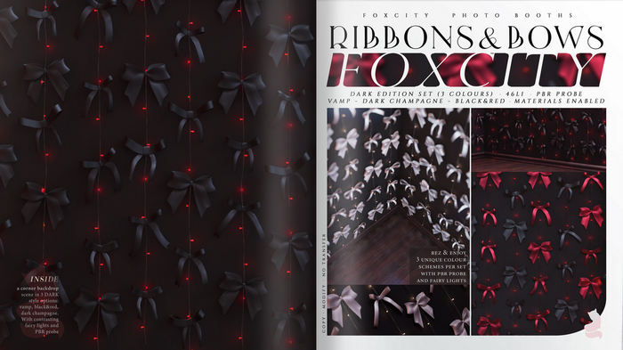 FOXCITY. Photo Booth - Ribbons & Bows (Dark Set)