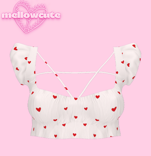 mellowcute-aurora top-white hearts