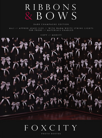 FOXCITY. Photo Booth - Ribbons & Bows (Dark Champagne)