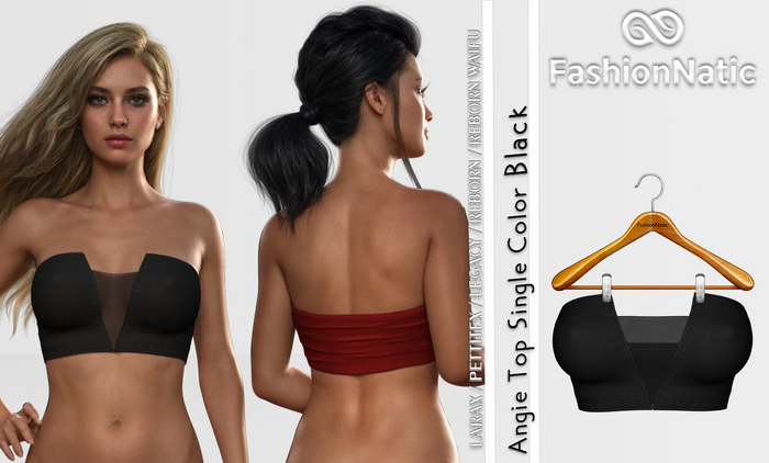 Reborn Top Angie Black - FashionNatic