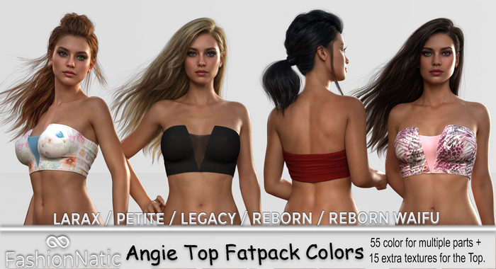 Top  Angie Fatpack Colors - Reborn, Waifu, Legacy,  LaraX, PetiteX - FashionNatic