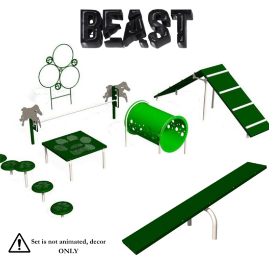 //BEAST  GREEN AND WHITE AGILITY COURSE KIT 