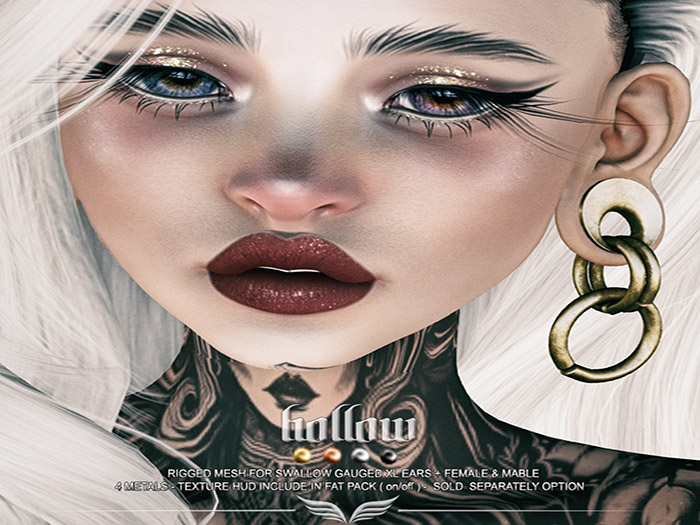 A*S HOLLOW_^^Swallow^^Gauged XL Ears _FATPACK_(wear me)