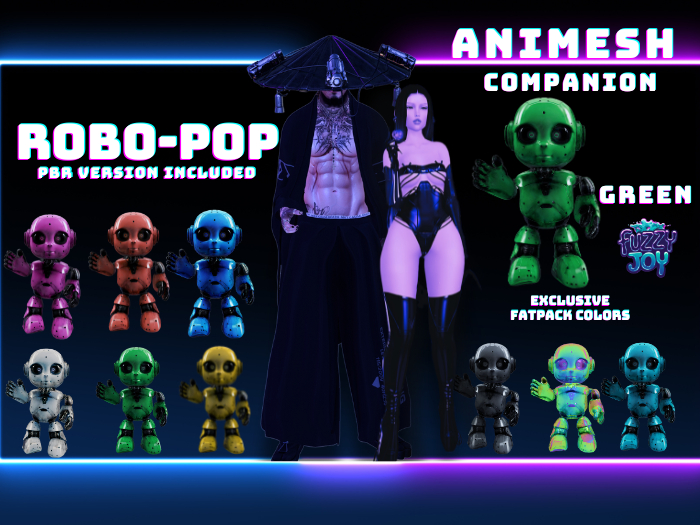 Fuzzyjoy Robopop Animesh Companion Green