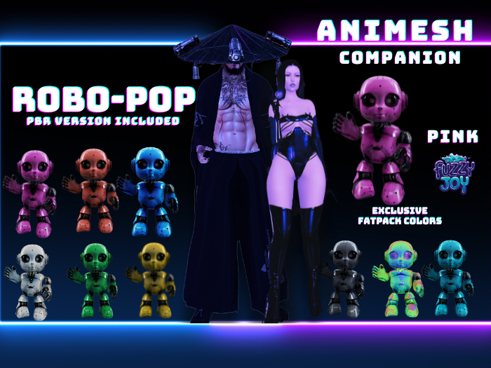 Fuzzyjoy Robopop Animesh Companion Pink