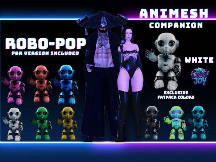 Fuzzyjoy Robopop Animesh Companion White