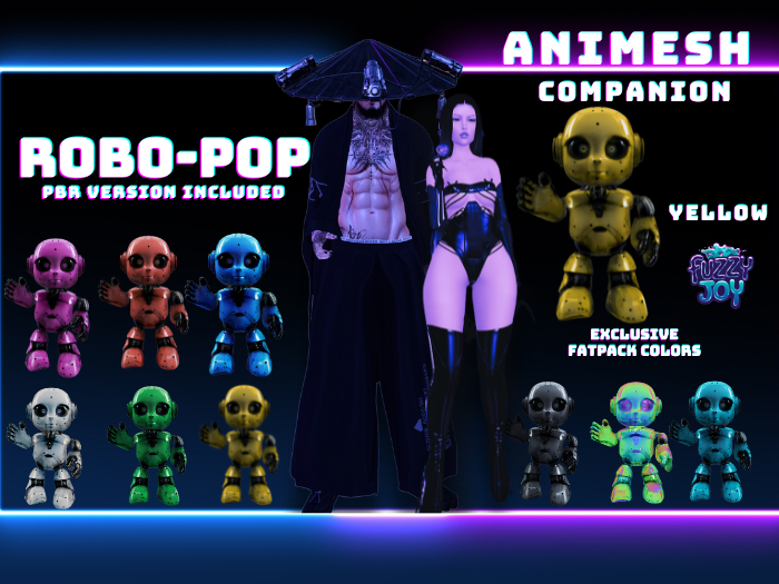Fuzzyjoy Robopop Animesh Companion Yellow