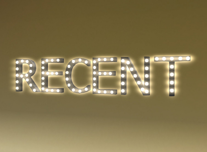 [Px] "RECENT" Illuminated Light Bulbs Sign