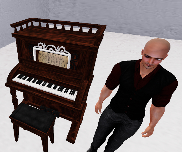 Victorian piano with streaming radio script