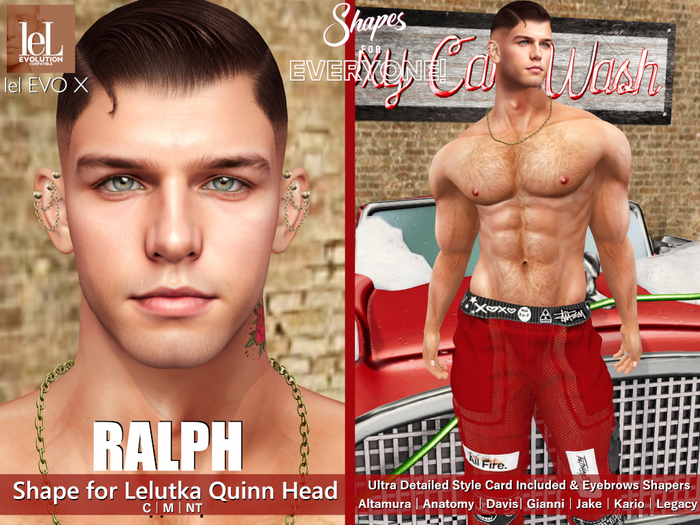 Shape Ralph for Lelutka Quinn Head MEGAPACK