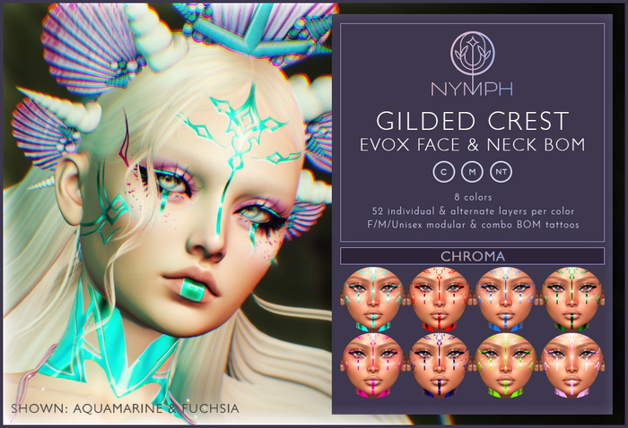 NYMPH - Gilded Crest [Chroma] Aquamarine