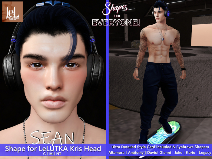 Shape Sean for Lelutka Kris Head MEGAPACK