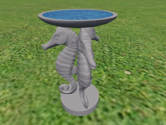 TM Seahorse Birdbath - Animating Water