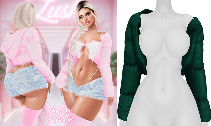 Lush - Darling Puffer Jacket Emerald