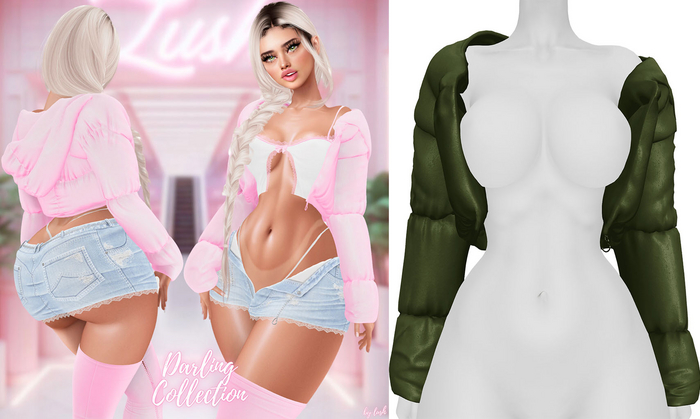 Lush - Darling Puffer Jacket Army Green
